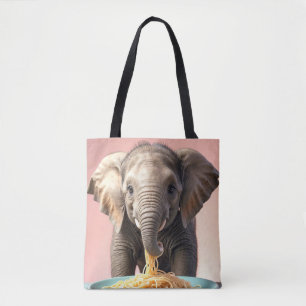 Bolsa Tote Espaguete de Comida de Elefante para Bebês