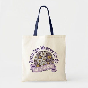 Bolsa Tote Espalhe Amor Por Onde For Floral Boho