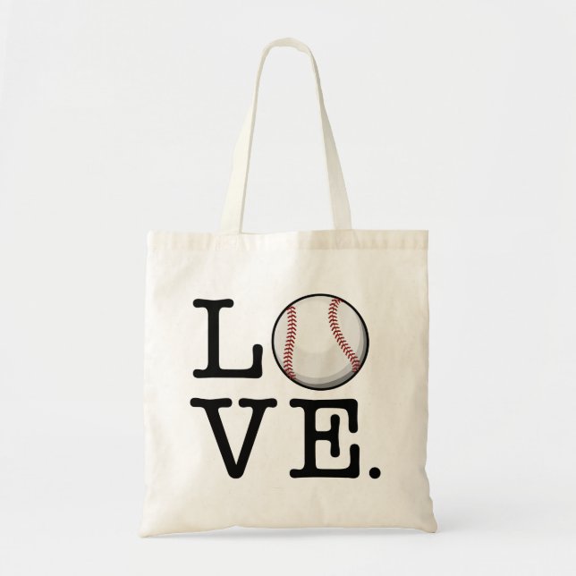 Bolsa Tote Espalhe o fã de basebol do amor | do basebol (Frente)