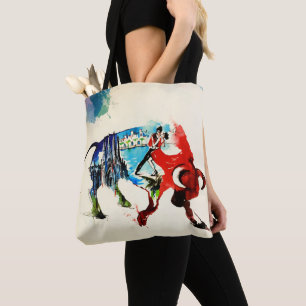 Bolsa Tote Espanha Bull Viagens vintage Love Watercolor
