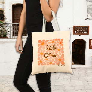 Bolsa Tote Espanhol Alô Autumn Fall Vibes Personalizar