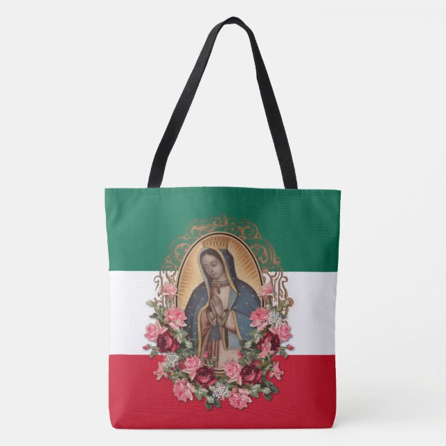 Bolsa Tote Espanhola de Guadalupe, Religiosa Mexicana (Frente)