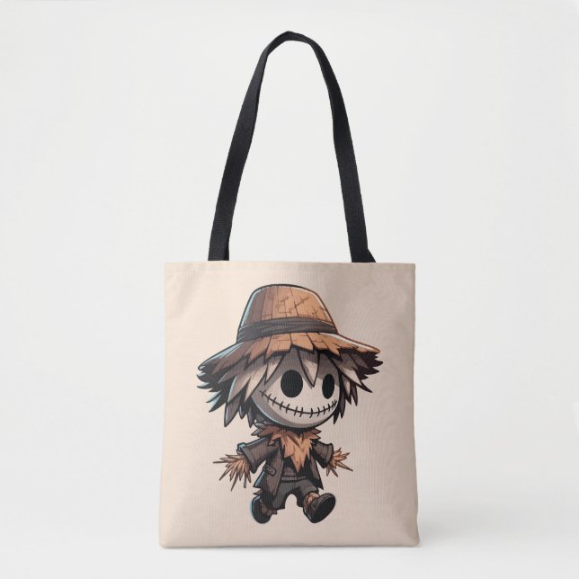 Bolsa Tote Espantalho de Halloween Fofo (Frente)