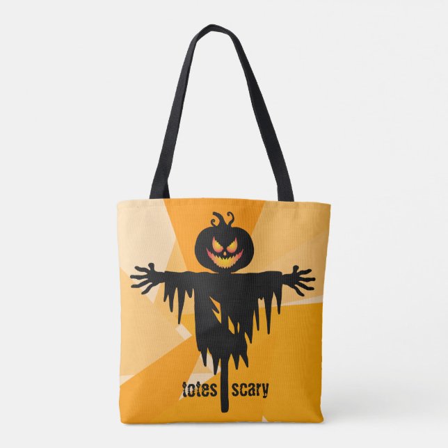Bolsa Tote Espantalho Laranja Negro Halloween (Verso)