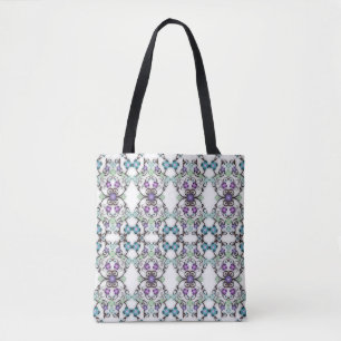 Bolsa Tote Espantoso Olho das Flores Violetas Azuis