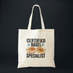 Bolsa Tote Especialista em Bagel certificado, Engraçado Judeu<br><div class="desc">hanukkah, passover, iídiche, chanukah, judeu, menorah, jew, presente, aniversário, bagel</div>