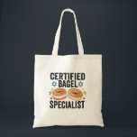 Bolsa Tote Especialista em Bagel certificado, Engraçado Judeu<br><div class="desc">hanukkah, passover, iídiche, chanukah, judeu, menorah, jew, presente, aniversário, bagel</div>