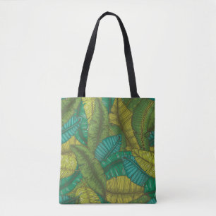 Bolsa Tote Espelho sem costura com folhas de bananas / t