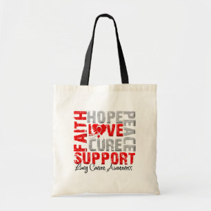 Bolsa Tote Esperança amor Cure Cancer pulmonar consciência