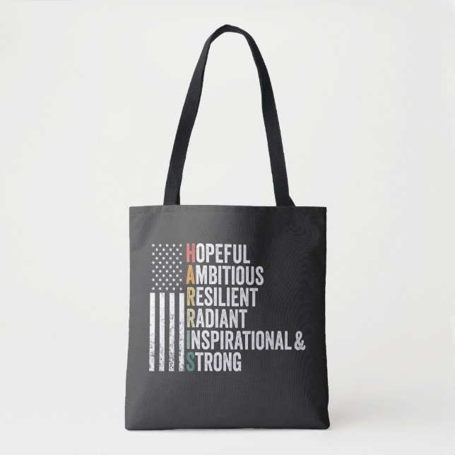 Bolsa Tote Esperançoso e ambicioso radiante resistente Harris (Frente)