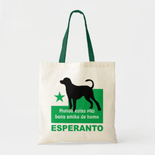 Bolsa Tote Esperanto / "Hundo estas plej bona amiko de homo",