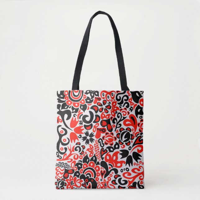 Bolsa Tote Espetáculo floral de arte popular ucraniana (Frente)