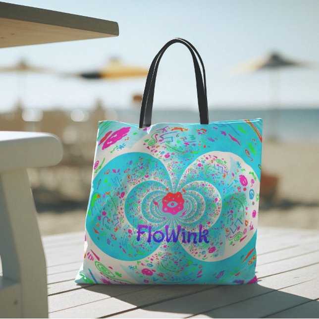 Bolsa Tote Espiral Azul Funky (Criador carregado)