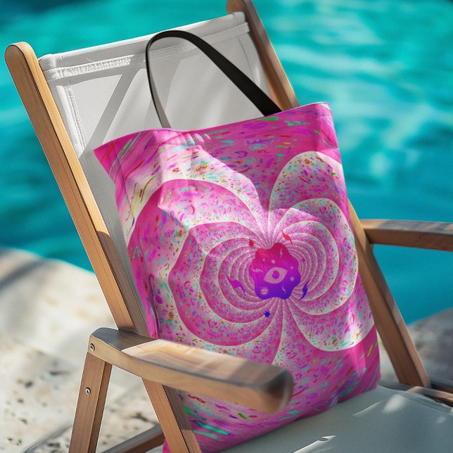 Bolsa Tote Espiral Rosa Funky (Criador carregado)