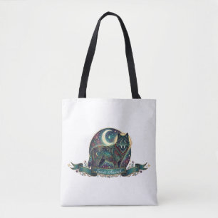 Bolsa Tote Espírito Animal Lobo Arte Nova Celestial