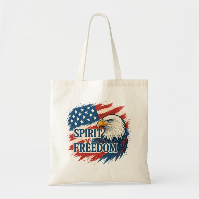 Bolsa Tote Espírito da Liberdade Americana – Design para 4 de (Frente)