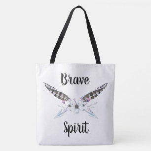 Bolsa Tote Espírito de Brave com Penas, Setas e Flores