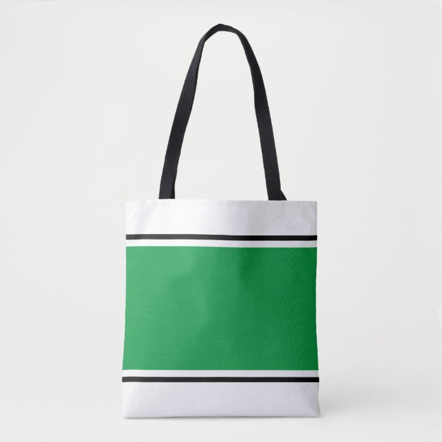 Bolsa Tote Esportes Brilhantes De Corridas Negras Verde Em Br (Frente)