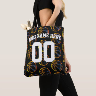 Bolsa Tote Esportes de basquete amarelo-laranja-personalizado