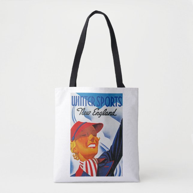 Bolsa Tote Esportes de inverno Nova Inglaterra (Frente)