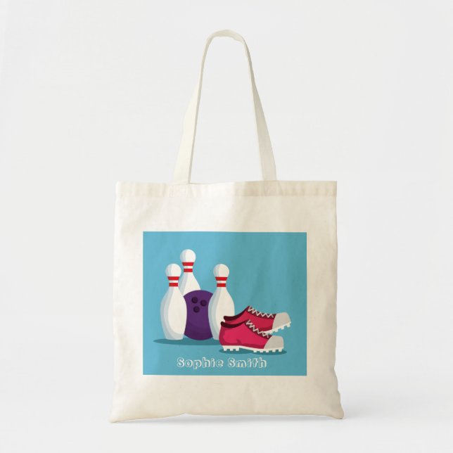Bolsa Tote Esportes modernos para diversão de dez boliches (Frente)