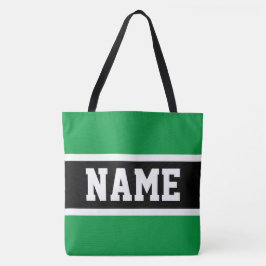Bolsa Tote Esportivo Atlético Verde Brilhante Preto Branco Li