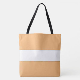 Bolsa Tote Esportivo Chic Largo Listras Laranja Bege Branco