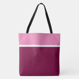 Bolsa Tote Esportivo Chic Rosa Branco Borgonha Bloqueio de Co