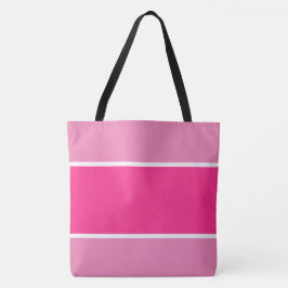 Bolsa Tote Esportivo com Duas Cores Rosa Brilhante e Listras 
