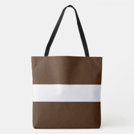 Bolsa Tote Esportivo Divertido Chic Largo Listras Marrom Caca