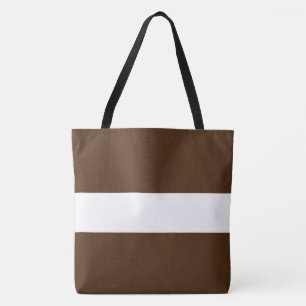 Bolsa Tote Esportivo Divertido Chic Largo Listras Marrom Caca