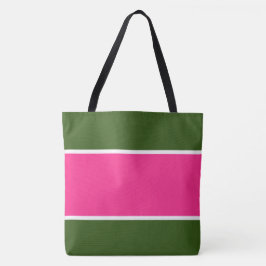 Bolsa Tote Esportivo Largura Rosa Brilhante Verde Floresta Li