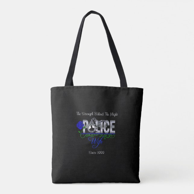 Bolsa Tote Esposa da Polícia Rosa Azul (Verso)