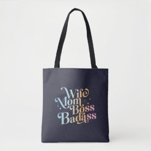 Bolsa Tote Esposa Mãe Chefe Badass Engraçado Dia de as mãe