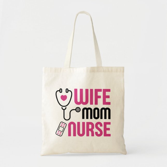 Bolsa Tote Esposa Mãe Enfermeira (Frente)