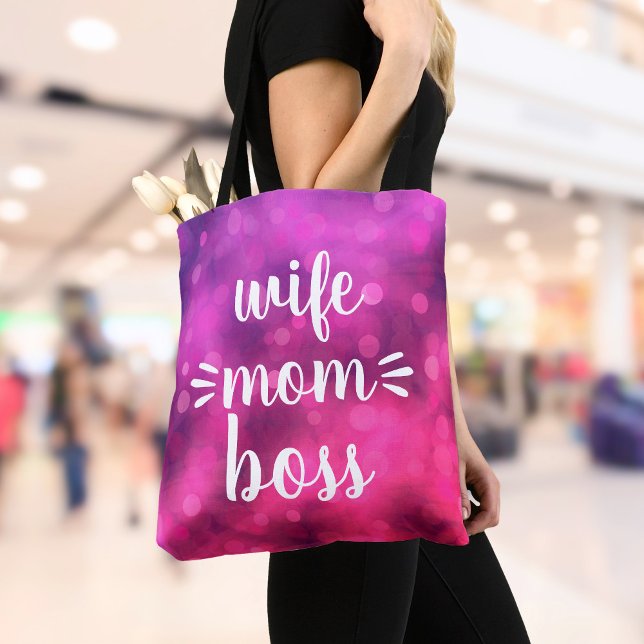 Bolsa Tote Esposa Rosa Quente Mãe Chefe Babe Diversão Típica (Criador carregado)