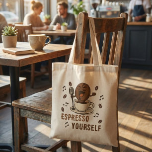 Bolsa Tote Espresso Divertido de Si Mesmo Cantando Pun de Grã