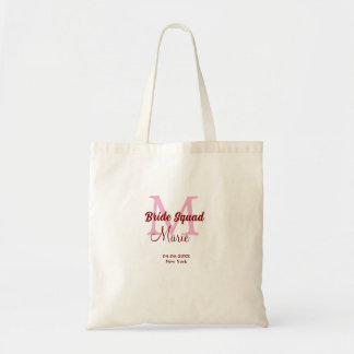 Bolsa Tote Esquadra da noiva adicionar nome monograma madrinh