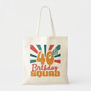 Bolsa Tote Esquadrão aniversário de 40 anos com Vintagem Retr