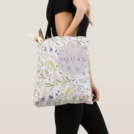 Bolsa Tote Esquadrão de Chás de Bebê Boho Primavera com Flore