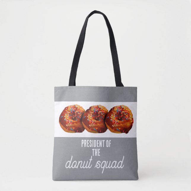 Bolsa Tote Esquadrão de Donuts Fofos Donuts Com Granulado Cin (Frente)