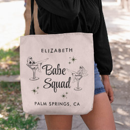 Bolsa Tote Esquadrão de Garotas Cor-de-Rosa Festa de Solteira