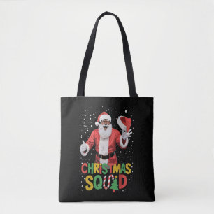 Bolsa Tote Esquadrão de Natal do Papai Noel Preto Afro-Americ
