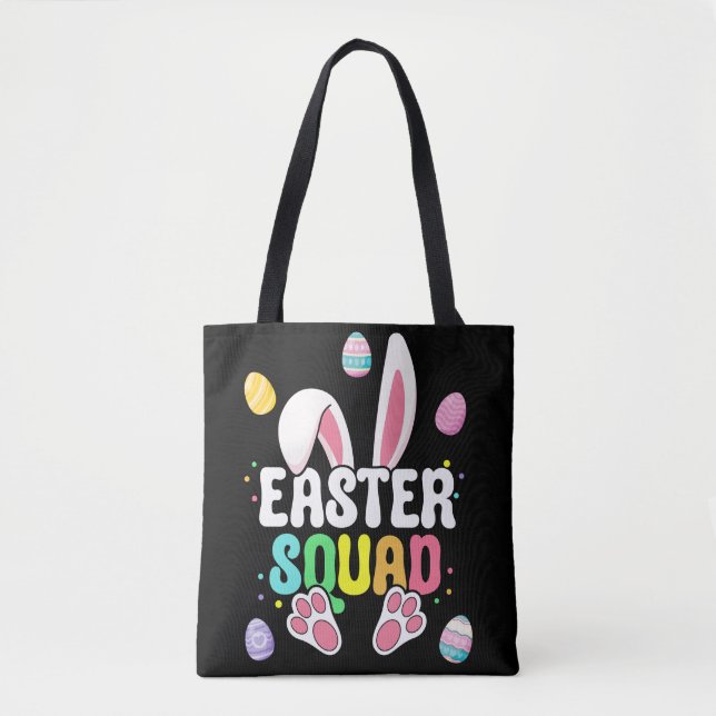 Bolsa Tote Esquadrão de Páscoa da Família Combinando (Frente)