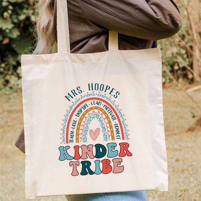 Bolsa Tote Esquadrão de Professores do Jardim Infantil Boho-A (Criador carregado)