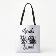 Esquadrão de Sorriso com Design de Gatos Engraçado