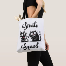 Bolsa Tote Esquadrão do Sorriso com Design de Gatos Engraçado