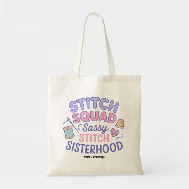 Bolsa Tote Esquadrão Stitch - Irmandade Sassy Stitch - Cobert (Frente)