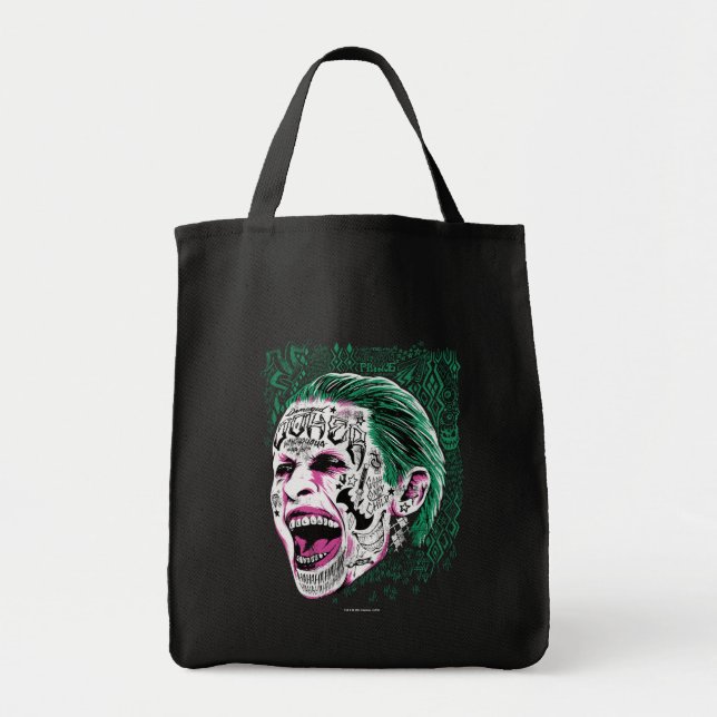 Bolsa Tote Esquadrão Suicida | Desenho Da Cabeça De Joker Rid (Frente)
