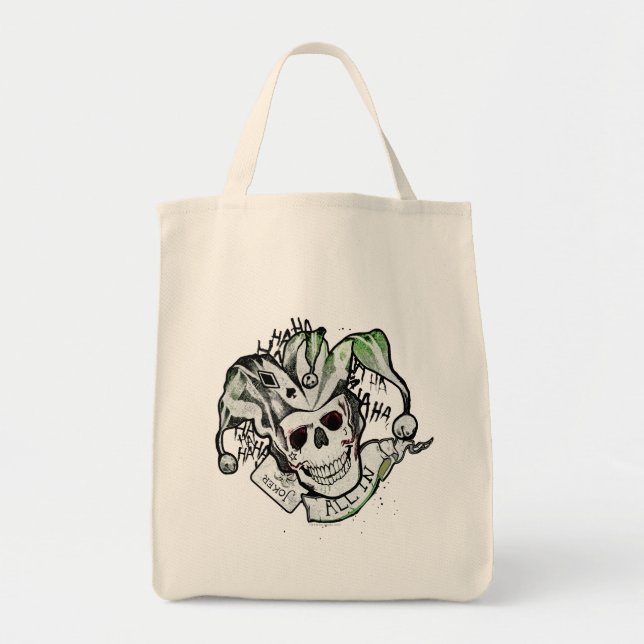 Bolsa Tote Esquadrão Suicida | Joker Skull "All In" Tattoo Ar (Frente)